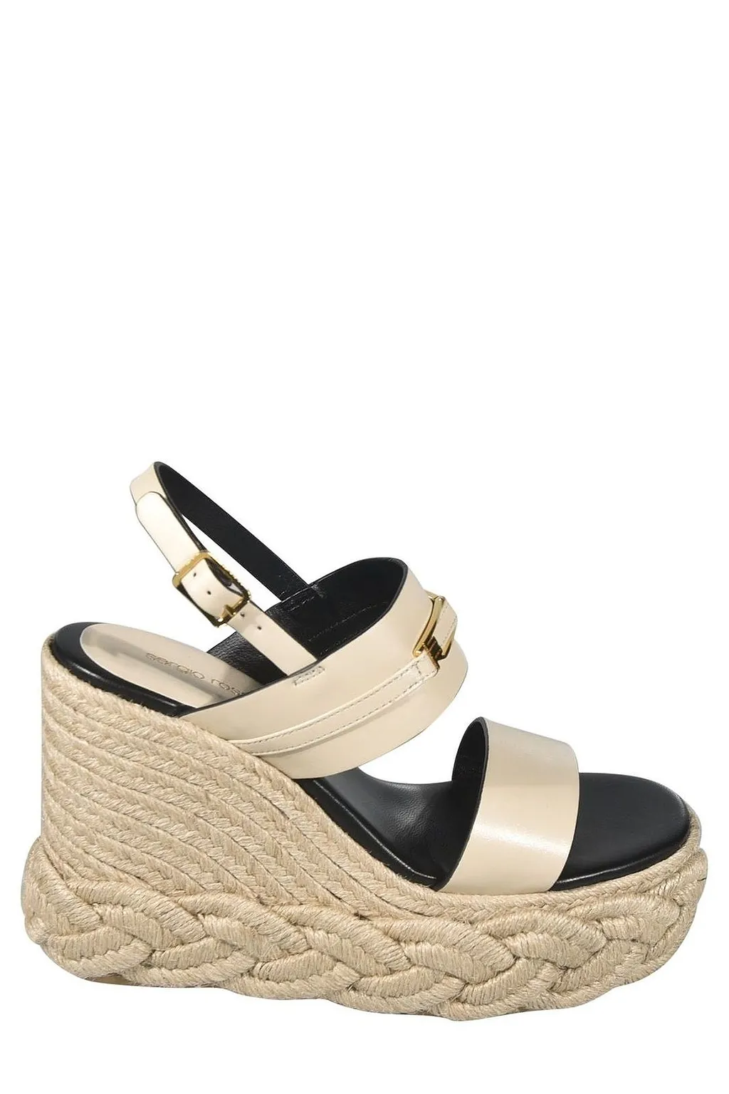 Sergio Rossi Braided Heeled Wedge Sandals