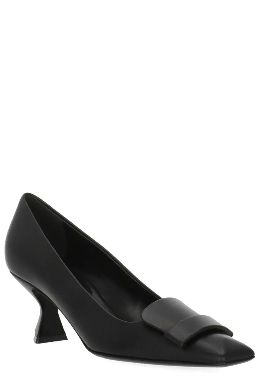 Sergio Rossi Square-Toe Plaque Heeled Pumps