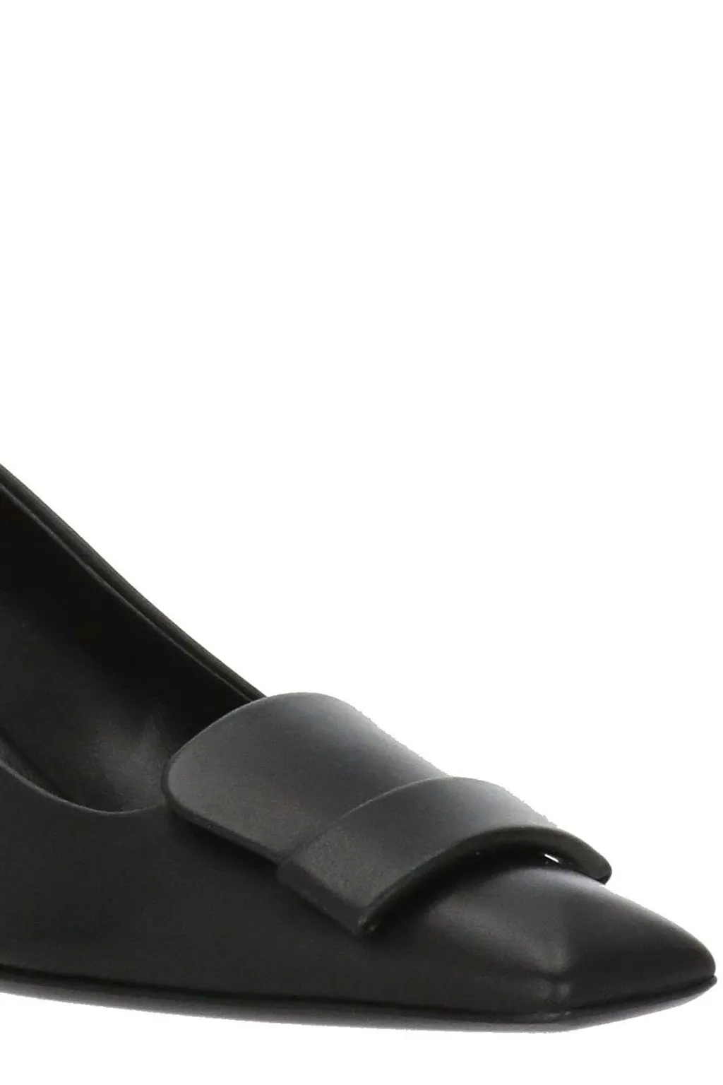 Sergio Rossi Square-Toe Plaque Heeled Pumps