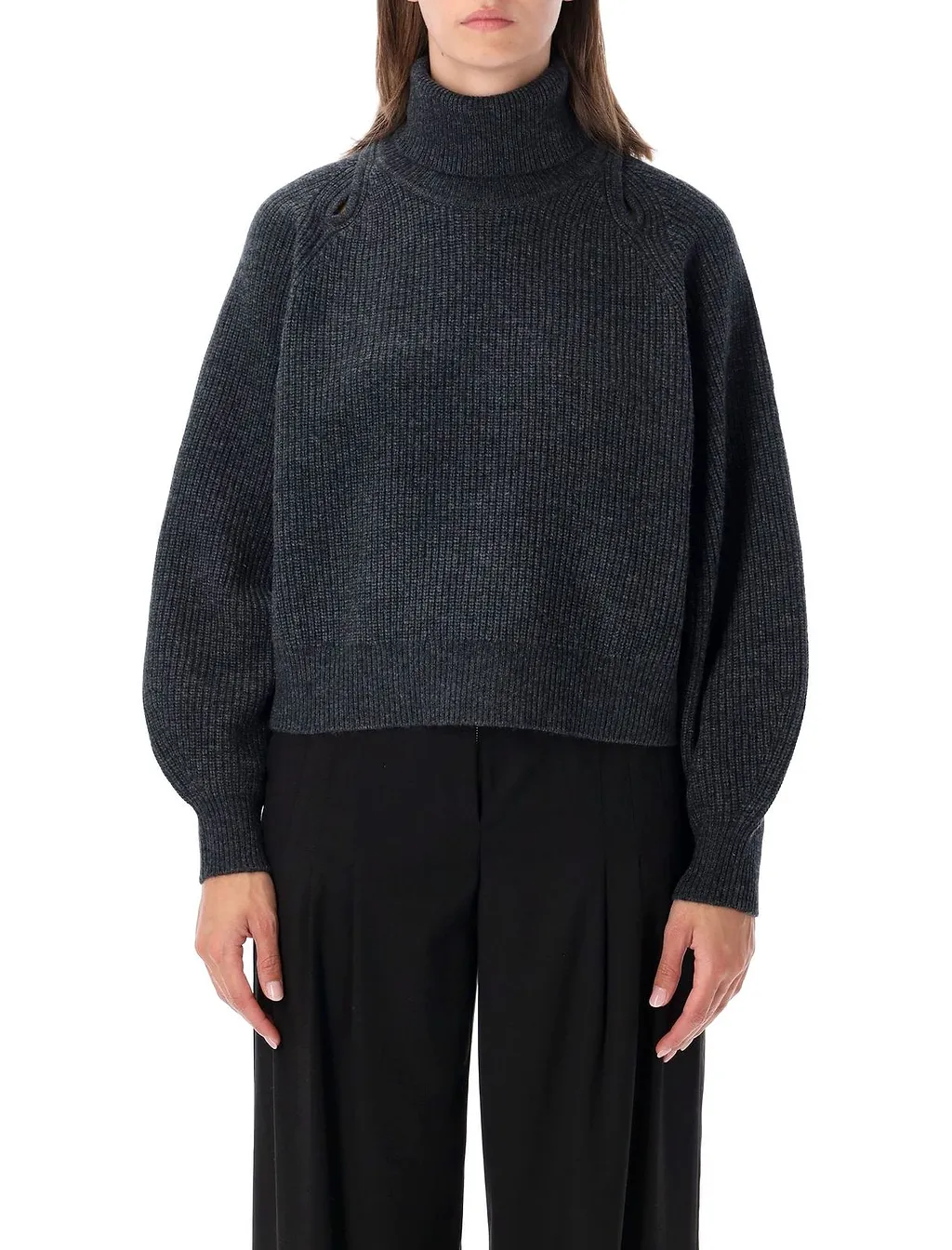 Yinga Cut-Out Turtleneck Knitted Sweater