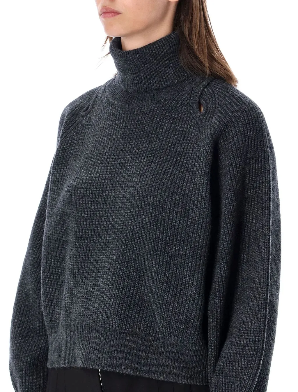 Yinga Cut-Out Turtleneck Knitted Sweater