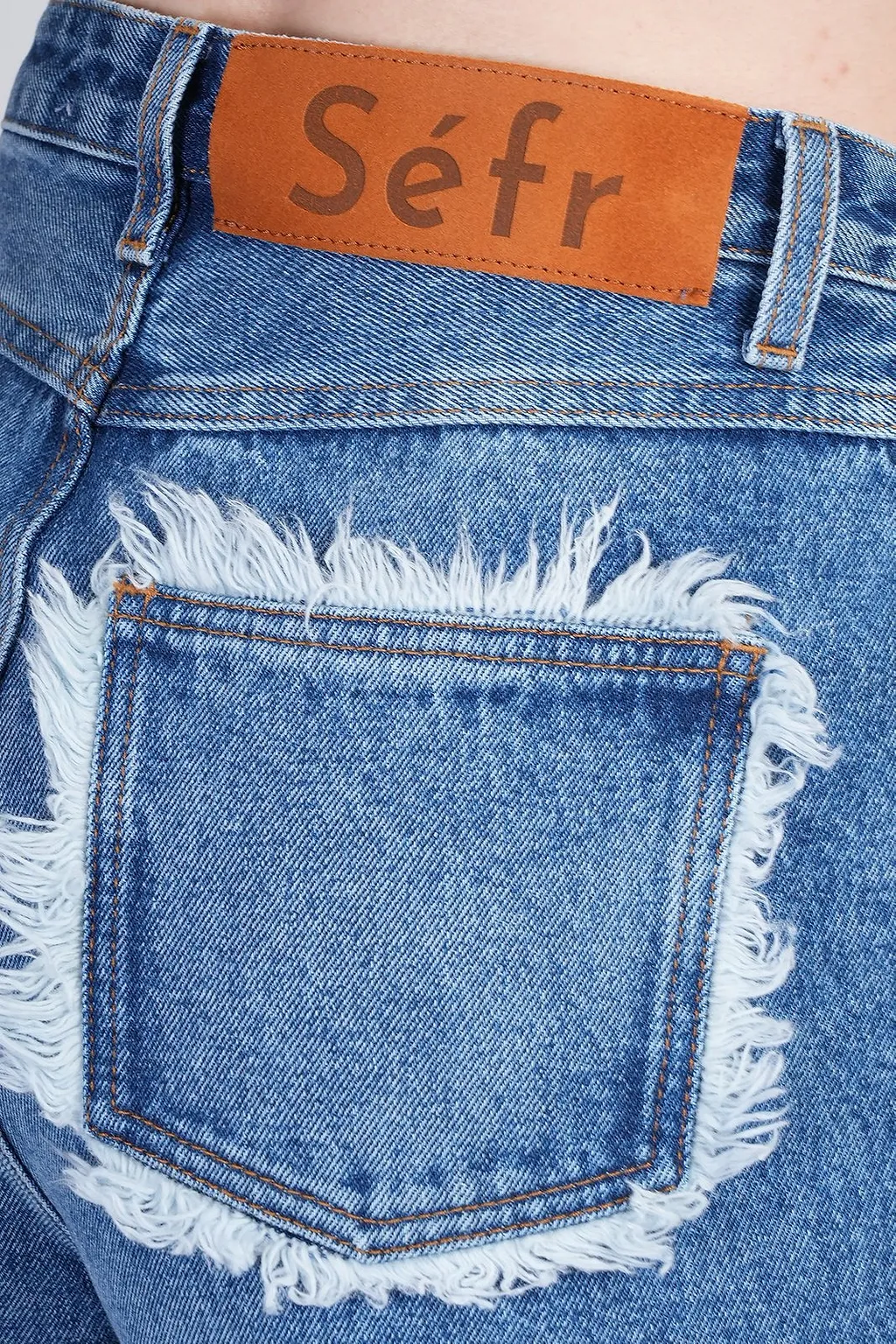 SÉFr Clara Frayed Detailed Straight Leg Jeans
