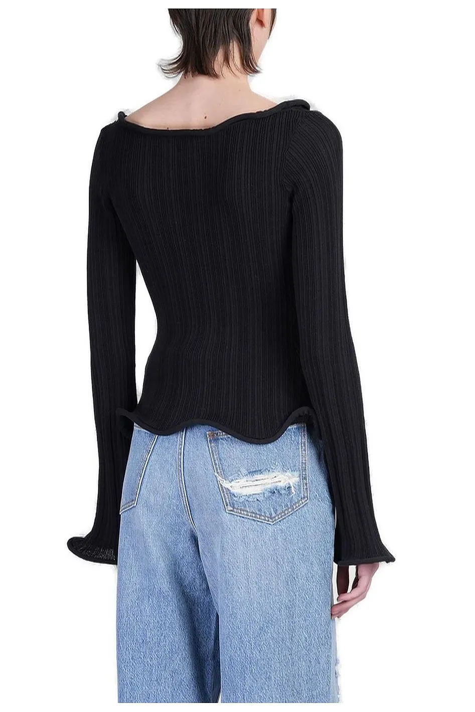 SÉFr Giselle Wide Neck Knitted Top