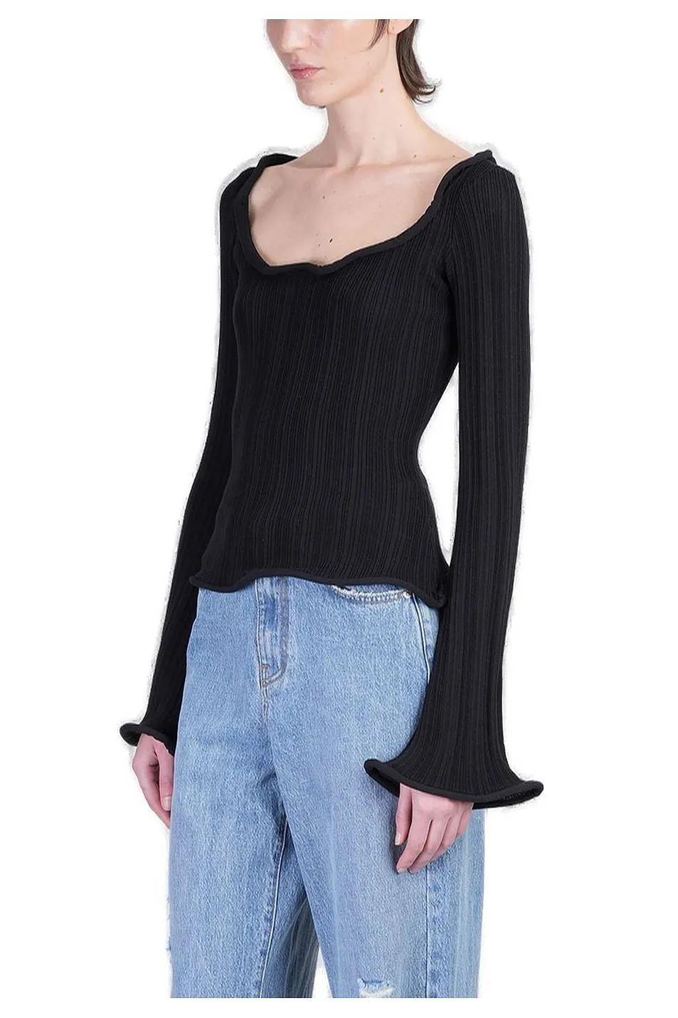 SÉFr Giselle Wide Neck Knitted Top