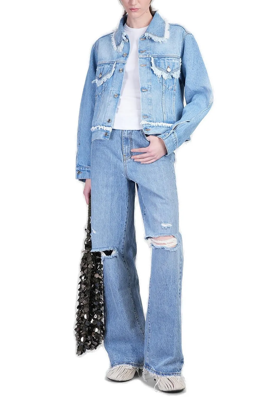 SÉFr Sydney Distressed Denim Jacket