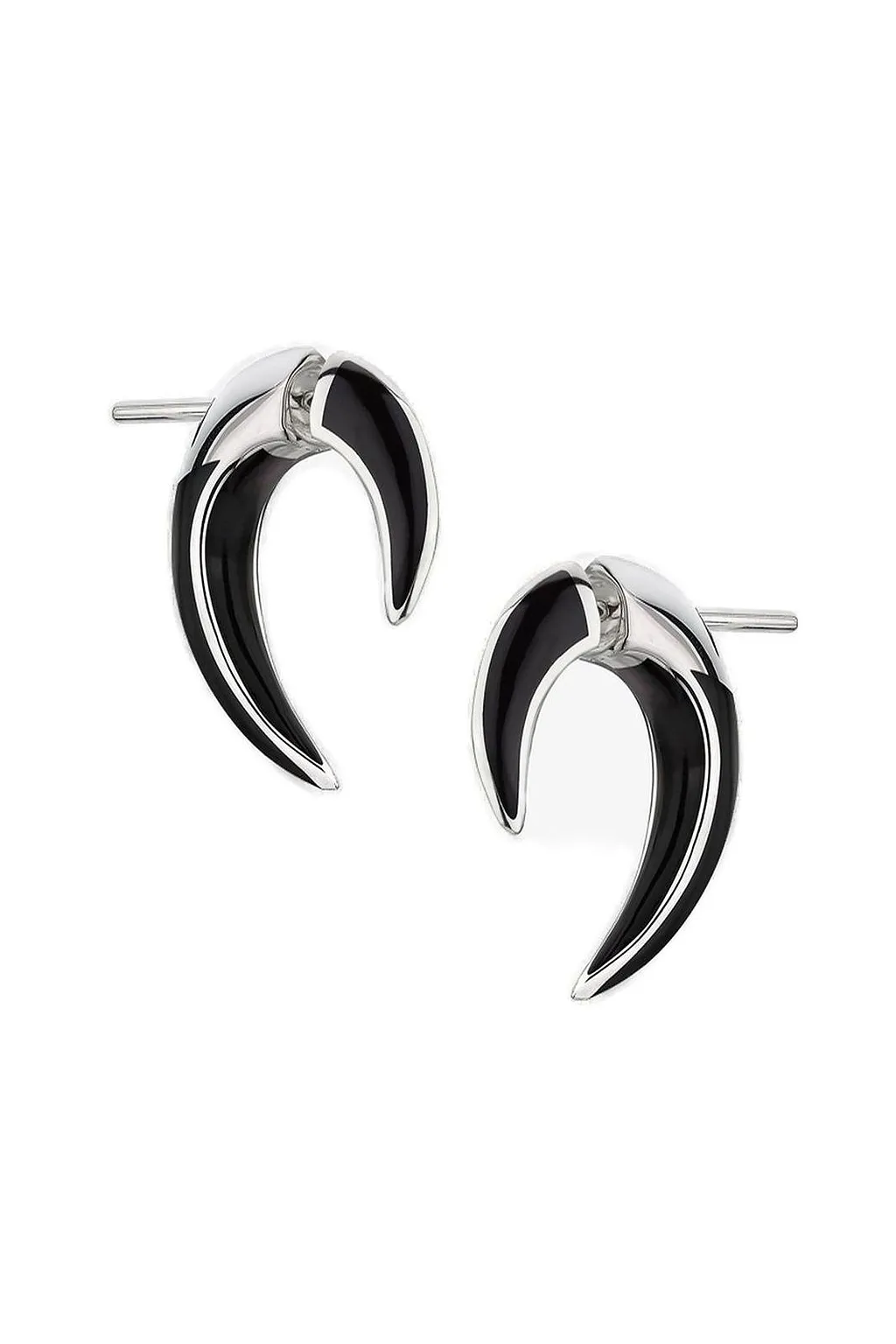 Sabre Deco Talon Jet Enamel Earrings