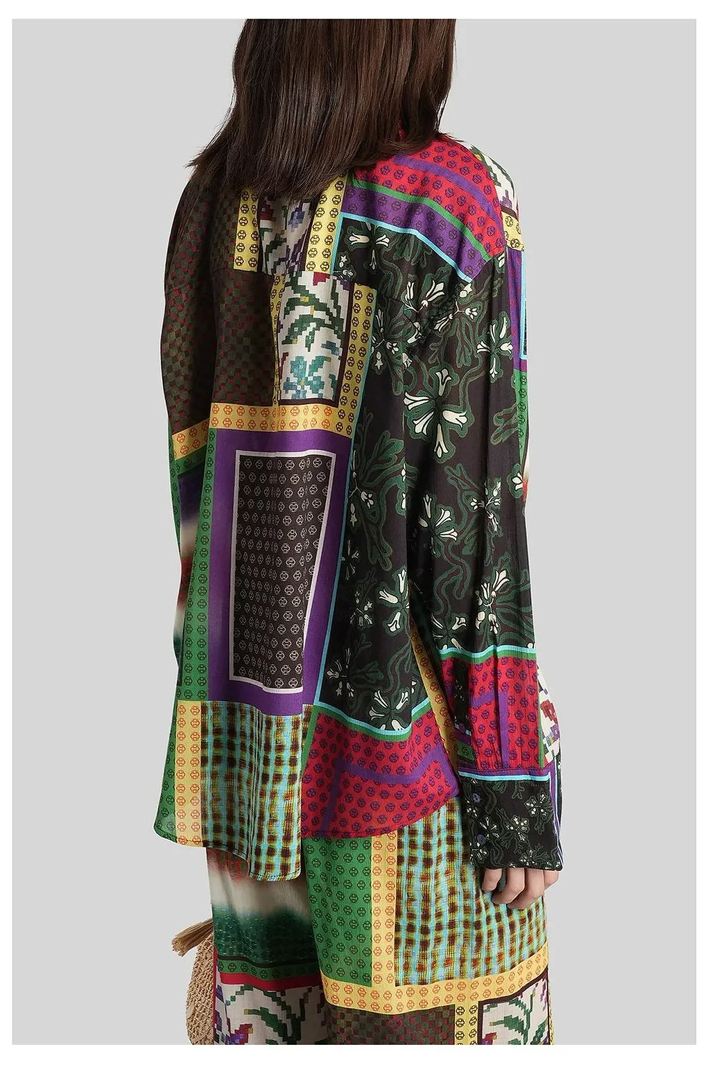 Lou Patchwork Printed Oversized Shirt