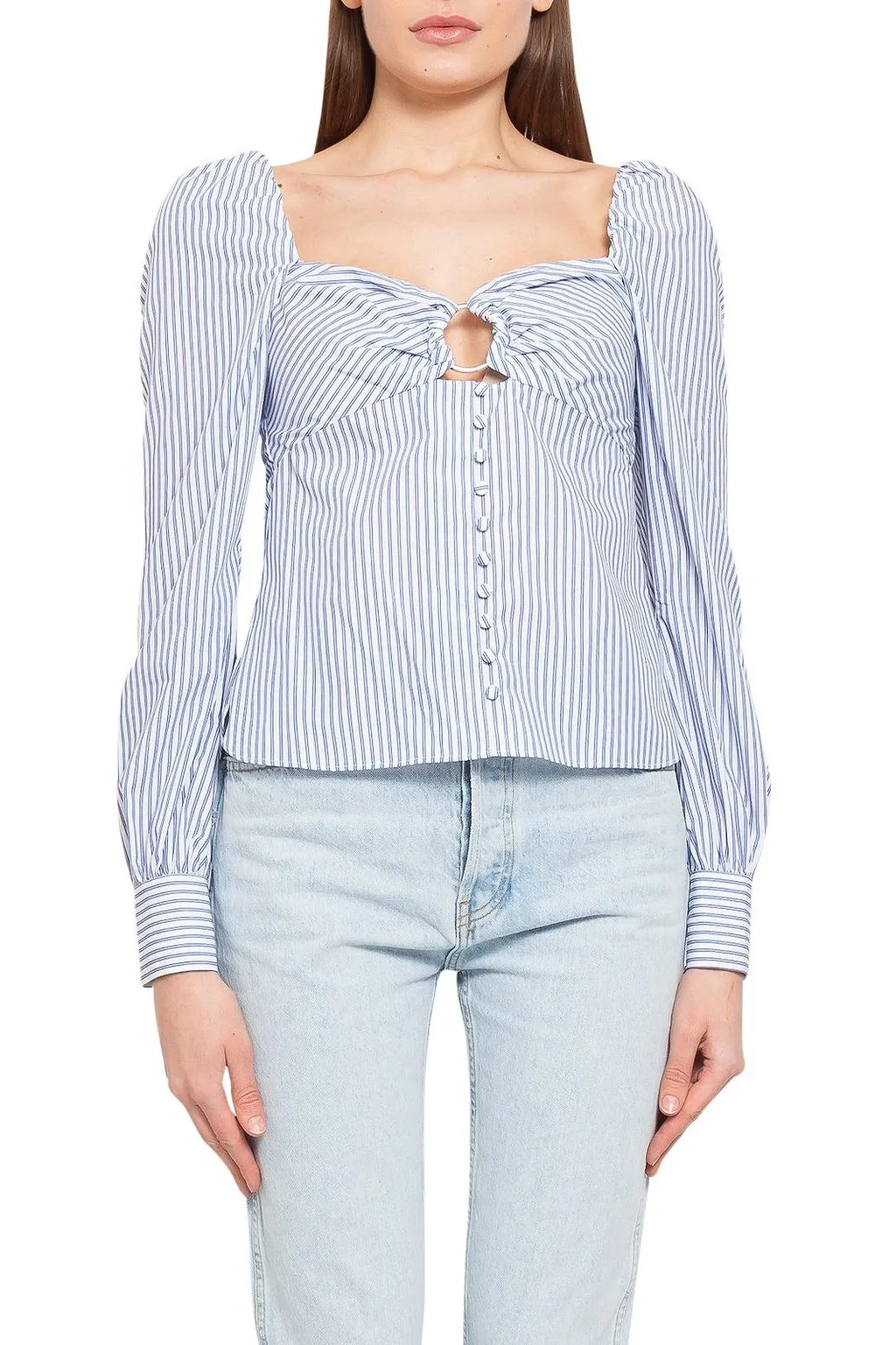 Simkhai Striped Long-Sleeved Top