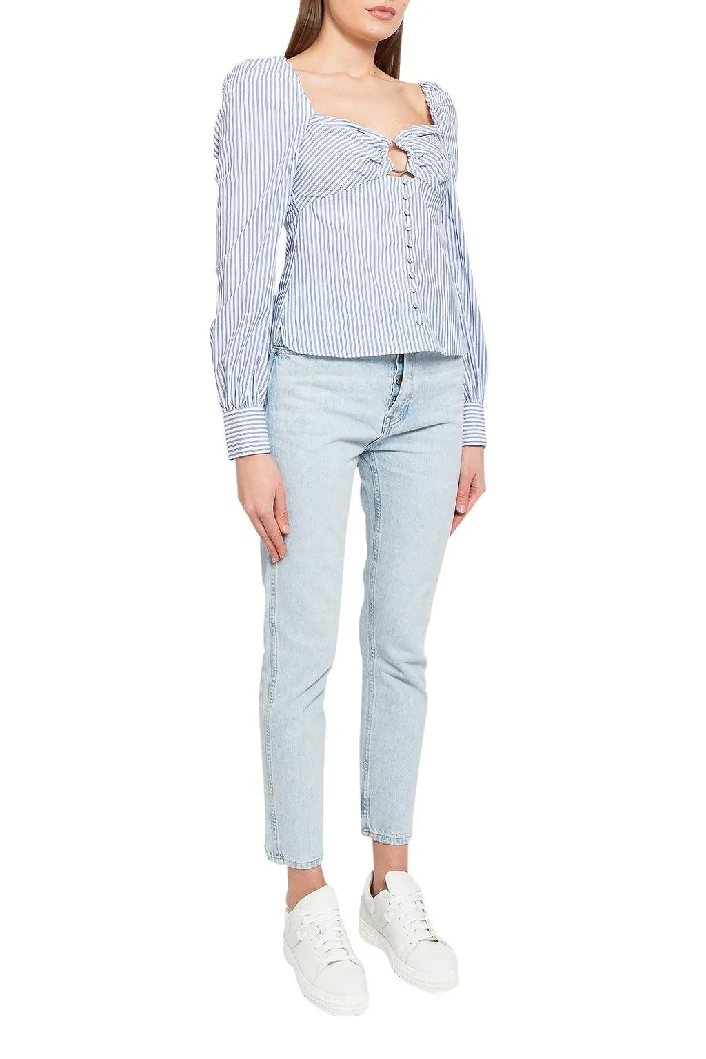 Simkhai Striped Long-Sleeved Top