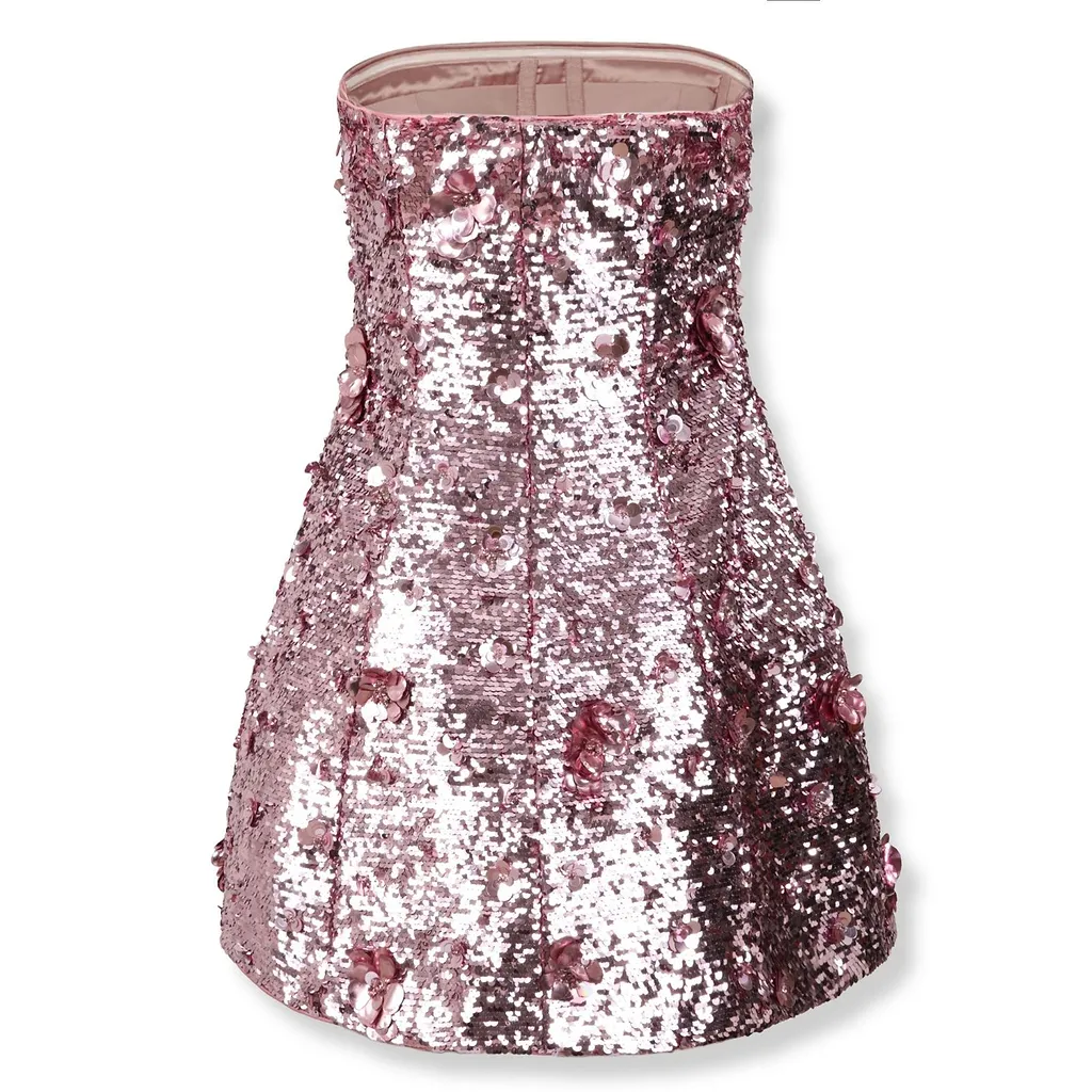 Strapless Sequined Mini Dress