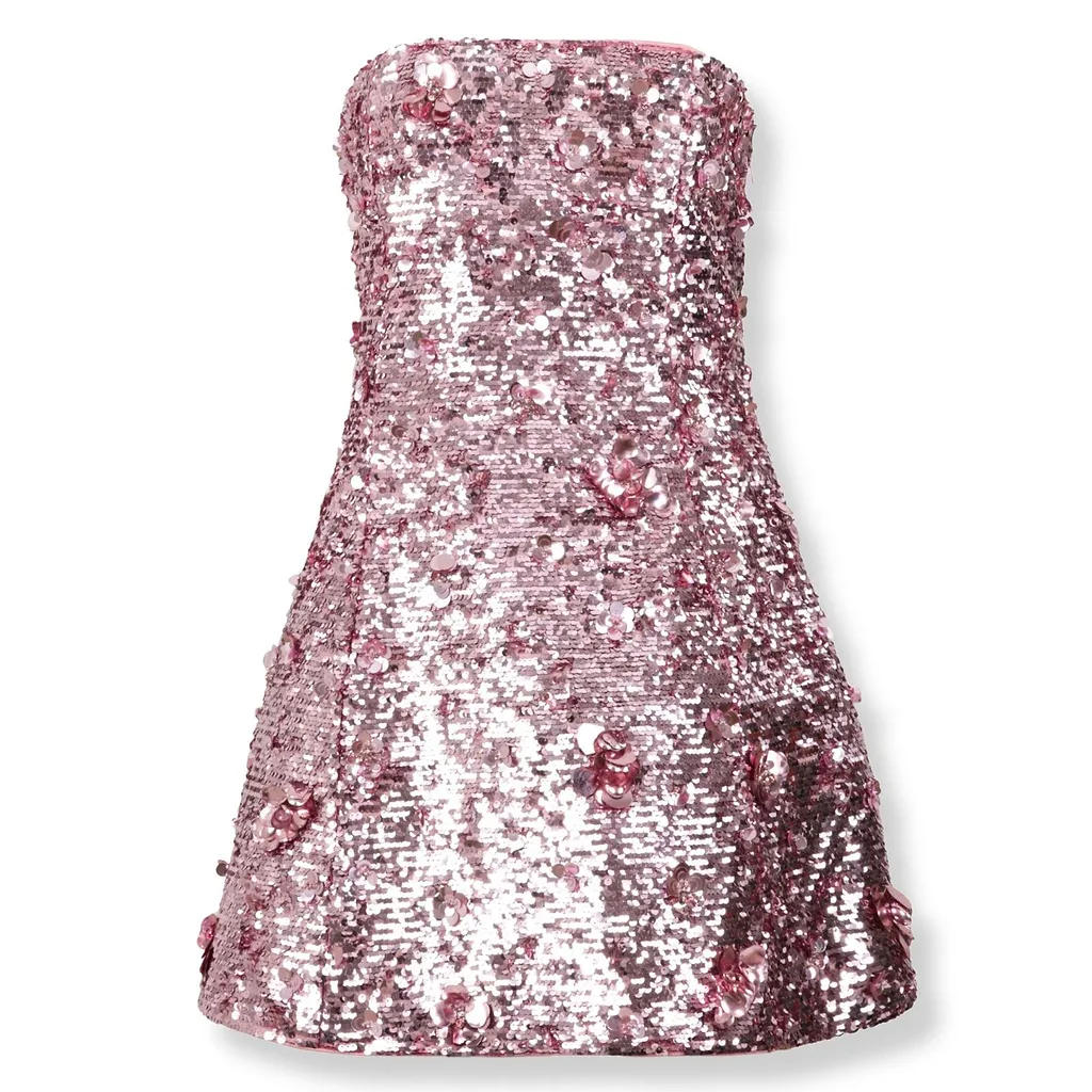 Strapless Sequined Mini Dress