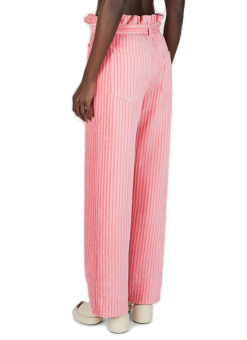 Simon Miller Ringling Ruffled Belted Waist Corduroy Pants