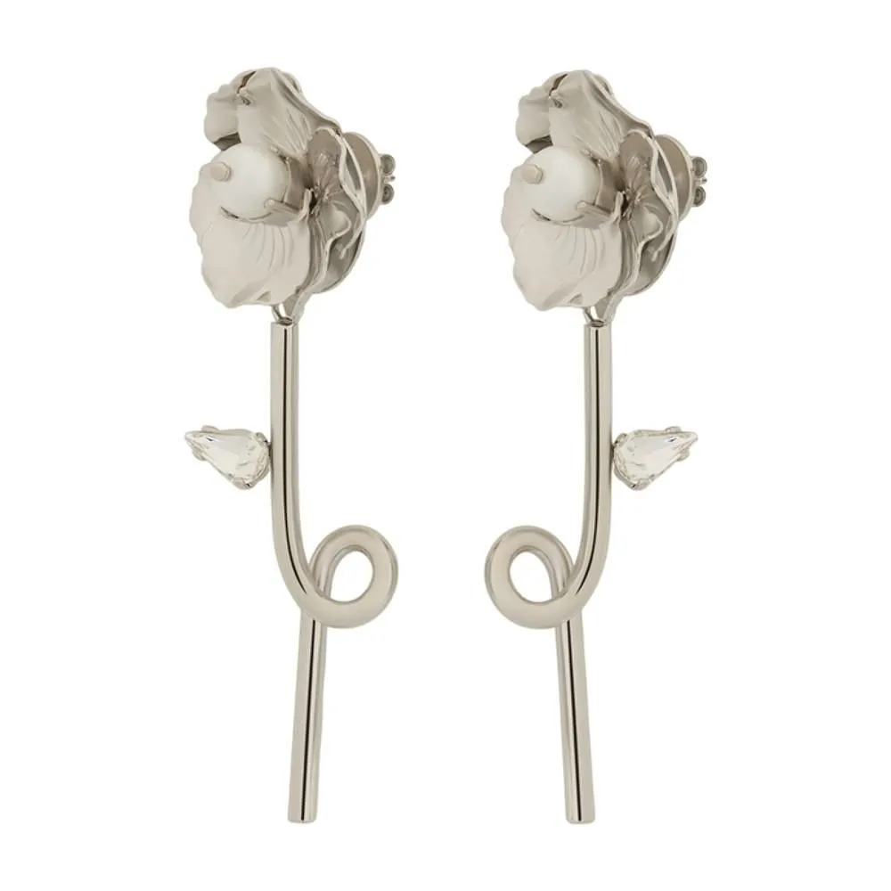 Blooming Poppy Embellished Earrings