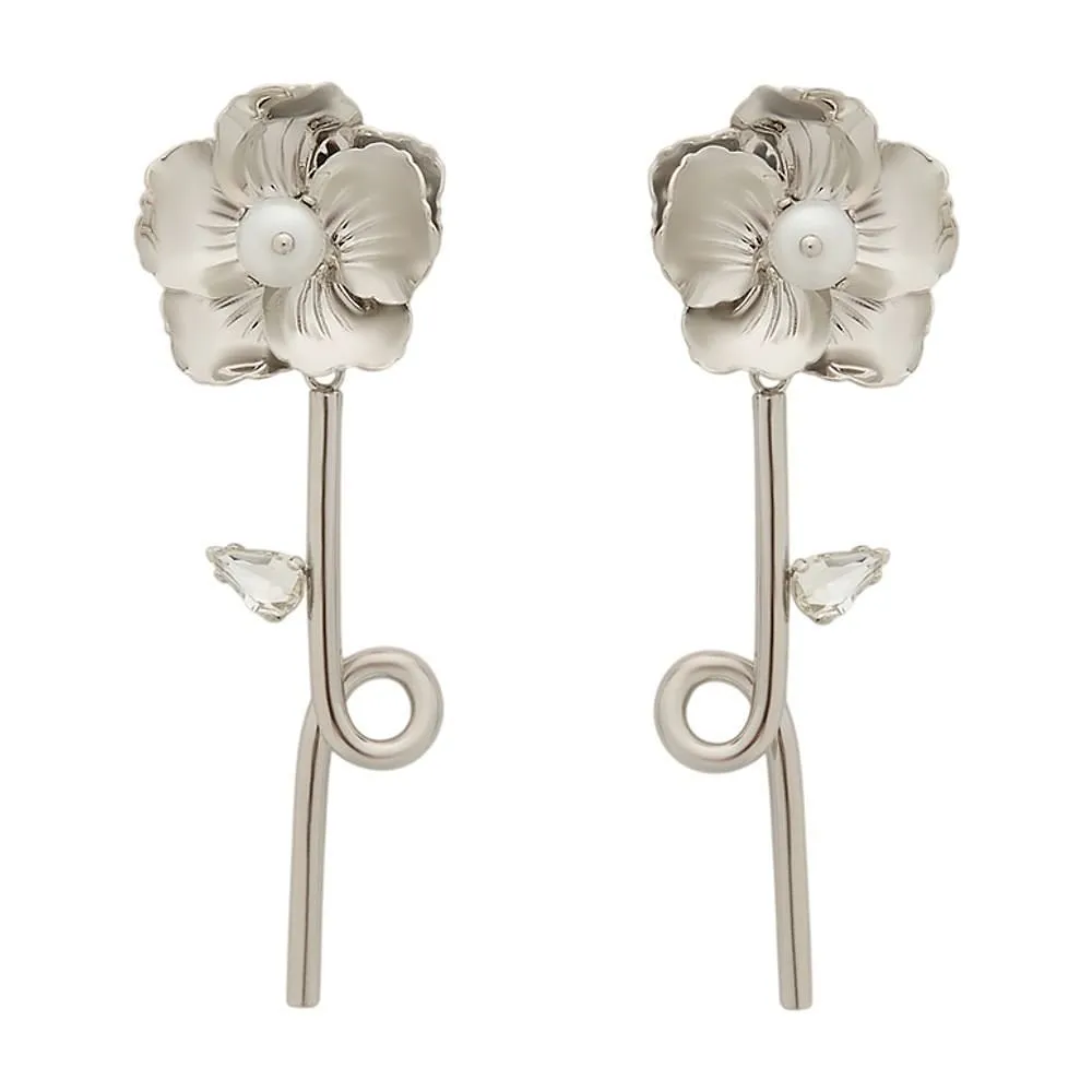 Blooming Poppy Embellished Earrings