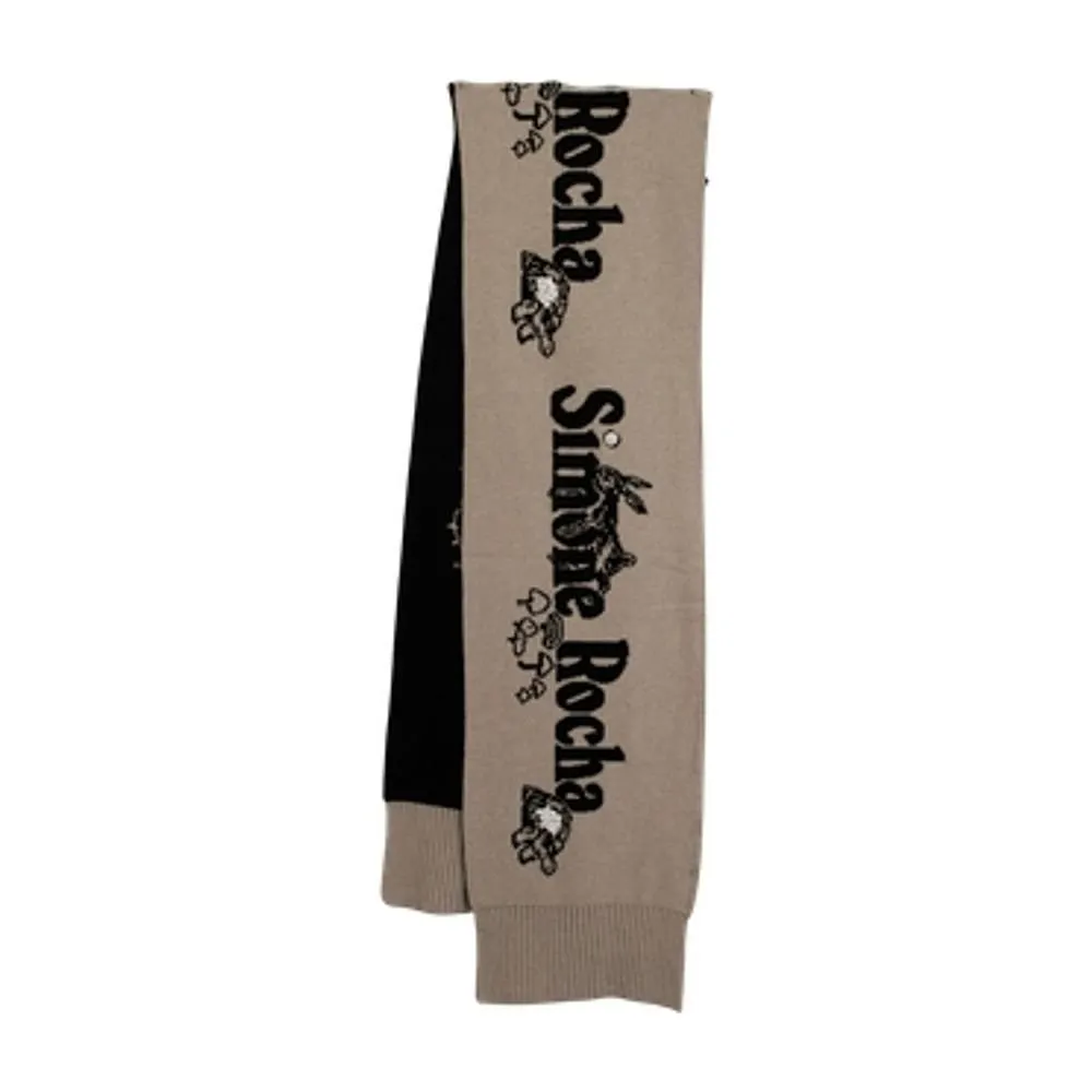 Simone Rocha Beaded Logo Intarsia Scarf