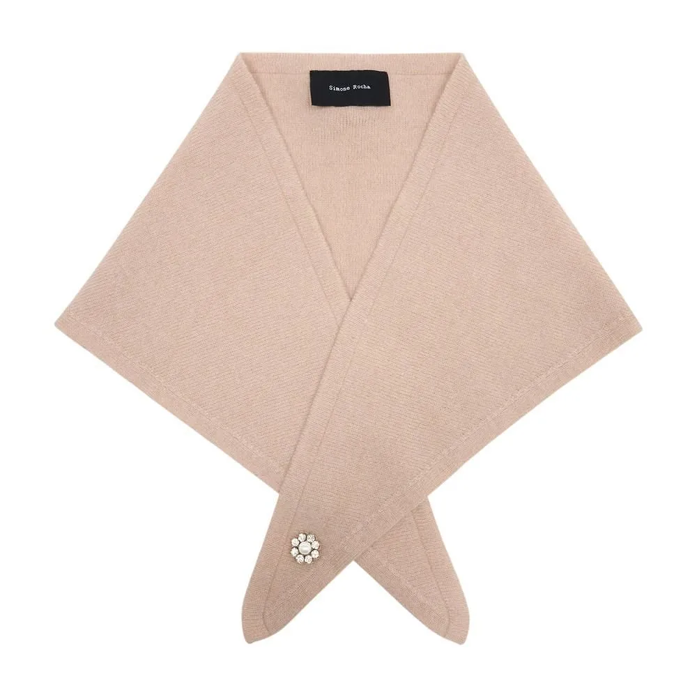 Simone Rocha Embellished Cashmere Neckerchief Scarf