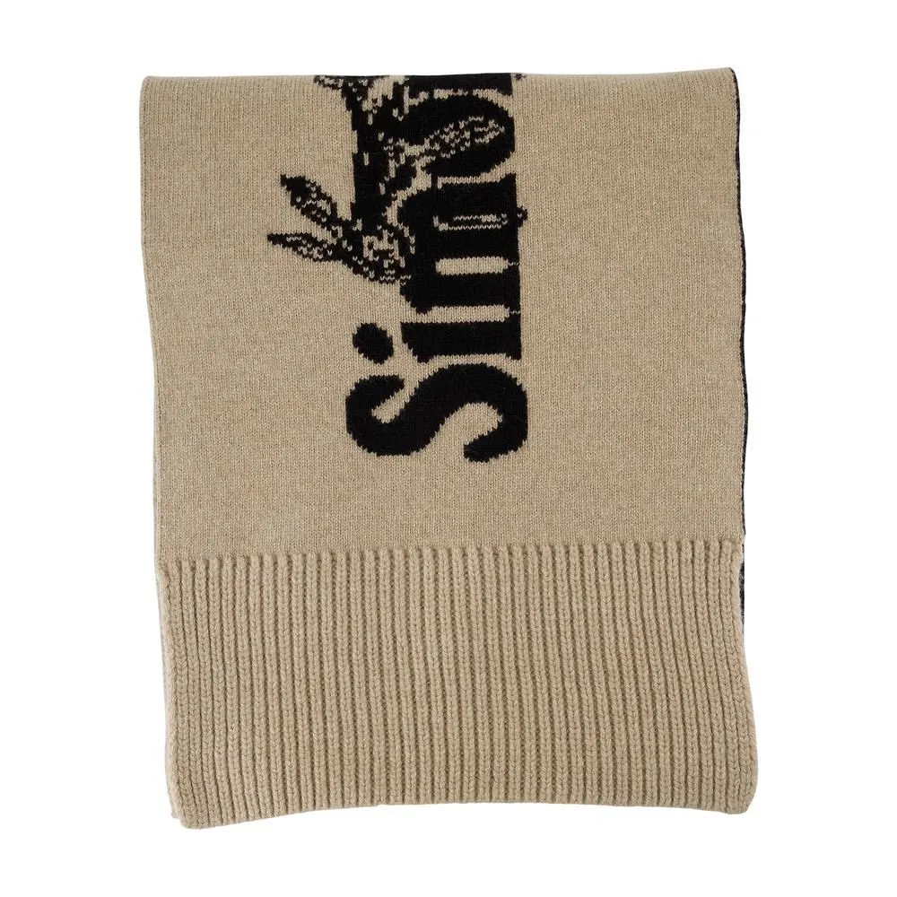 Simone Rocha Long Graphic Logo Knit Scarf