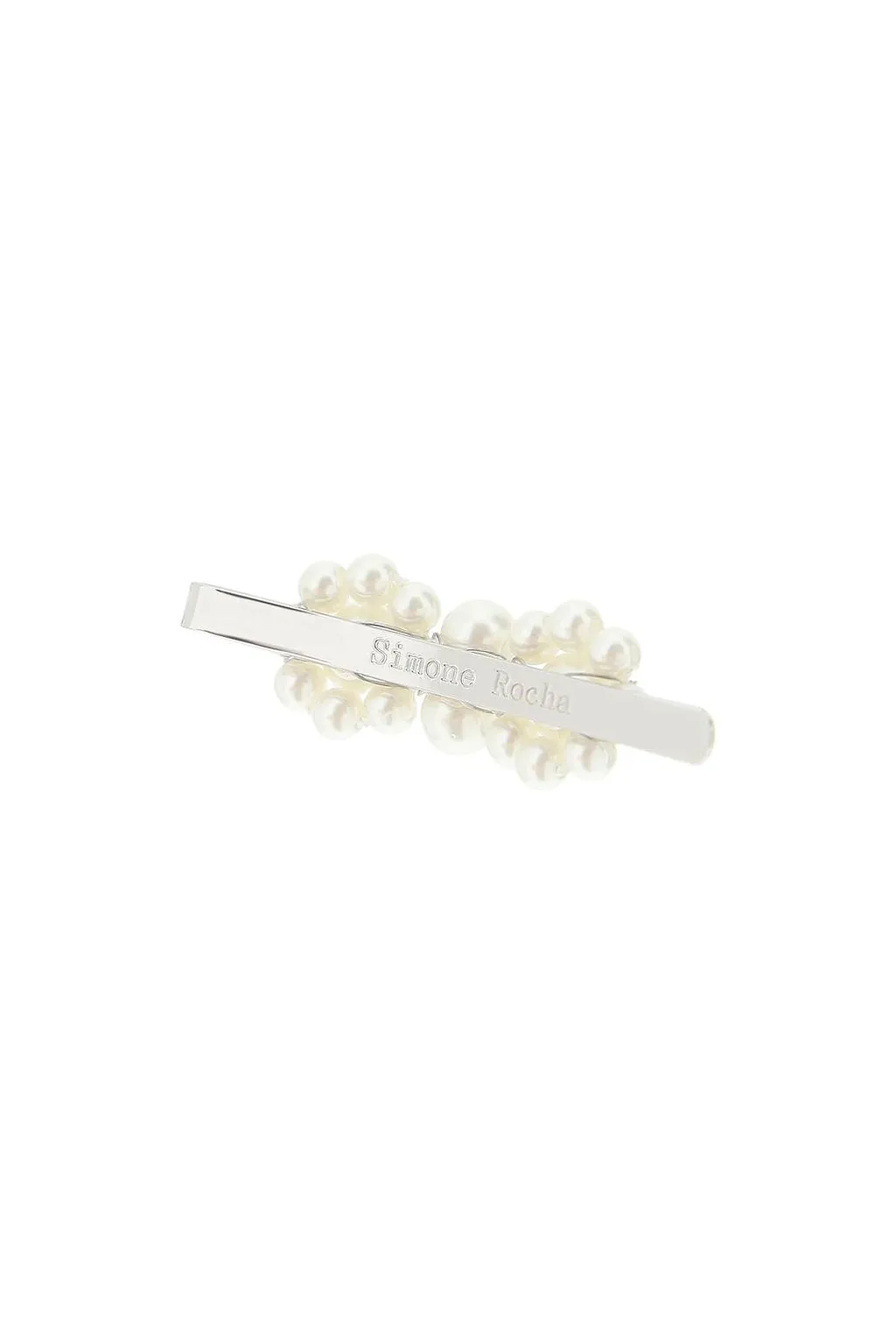 Logo Engraved Embellished Hair Clip