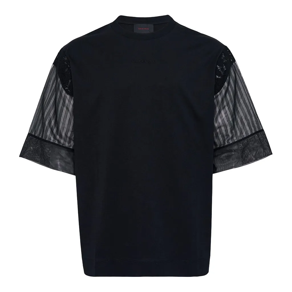 Simone Rocha Trapped Lace Patchwork T-Shirt