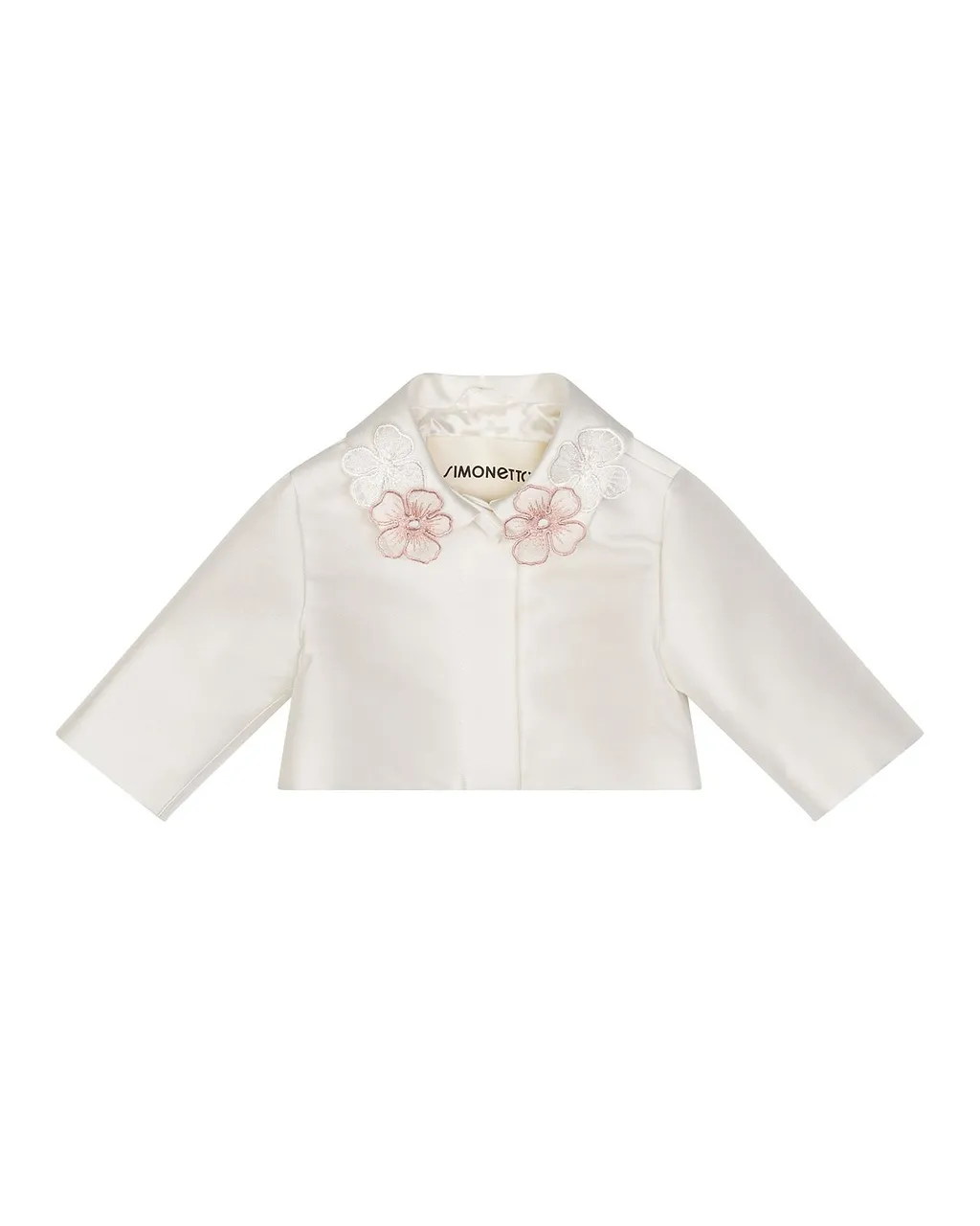 Simonetta Flower-Embellished Long Sleeved Jacket