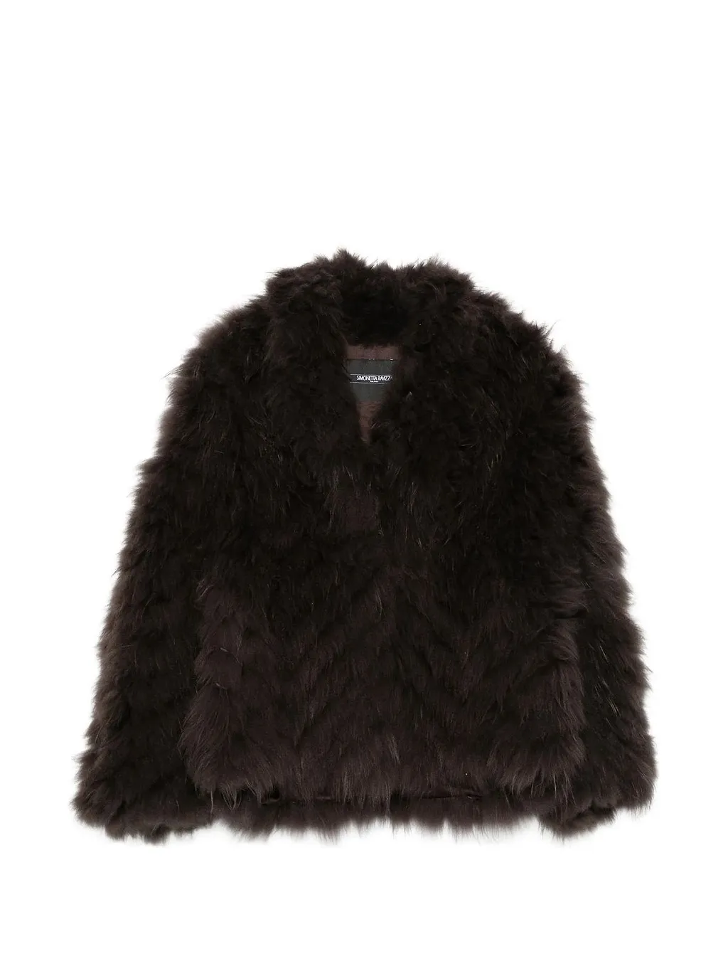 Simonetta Ravizza Chevron Faux Fur Coat
