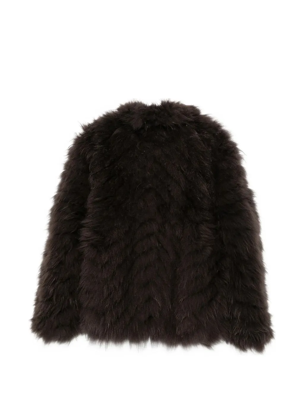 Simonetta Ravizza Chevron Faux Fur Coat