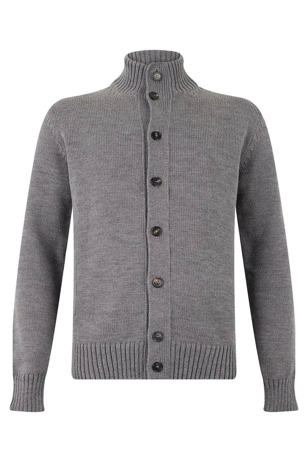 Slowear High Neck Buttoned Cardigan