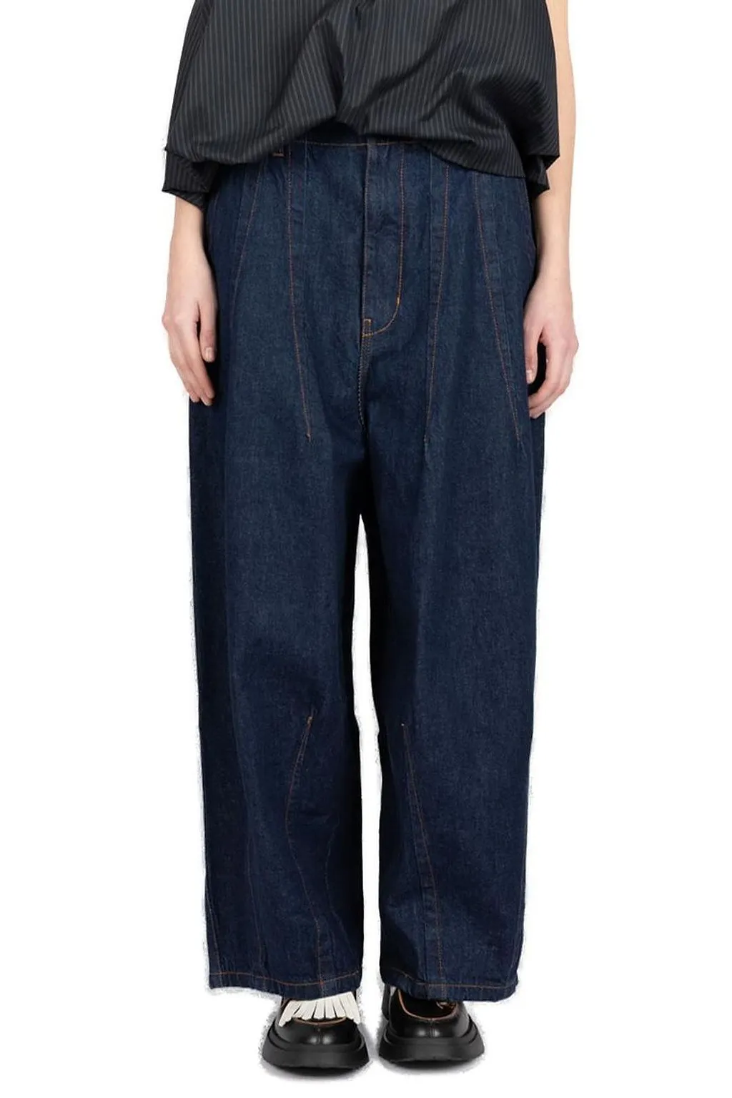 SociÉTé Anonyme Shir Sa Contrast-Stitch Jeans