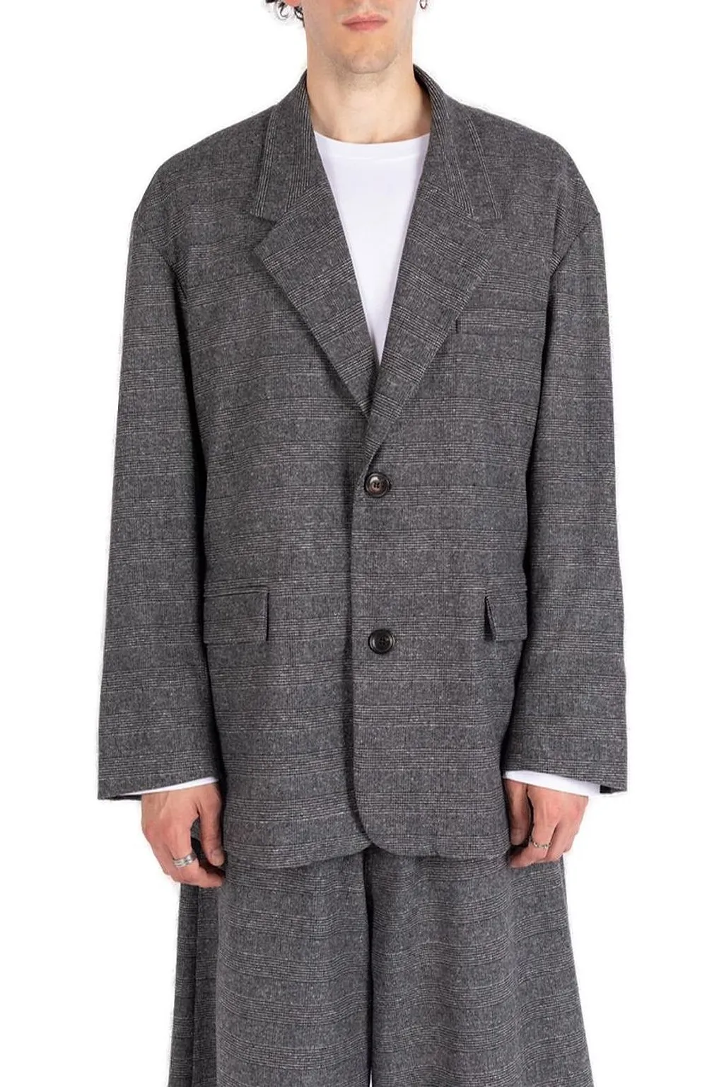 SociÉTé Anonyme Single-Breasted Checked Blazer