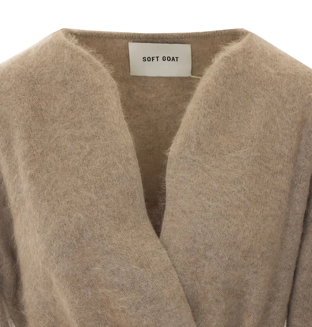 Soft Goat Brushed Belted Cardigan