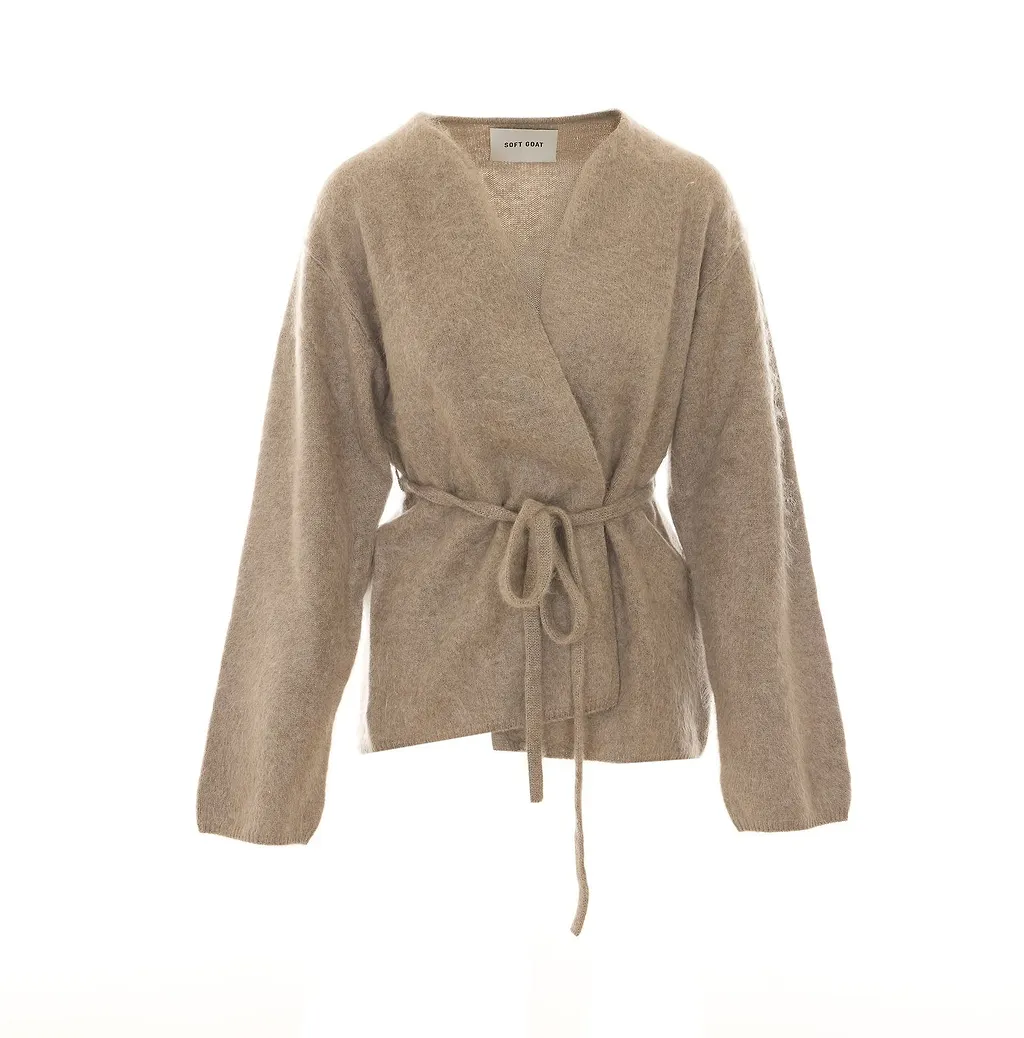 Soft Goat Brushed Belted Cardigan