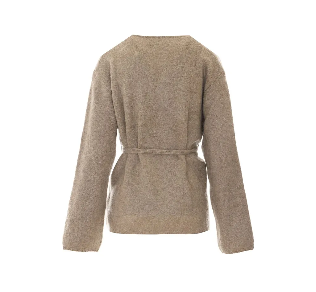 Soft Goat Brushed Belted Cardigan