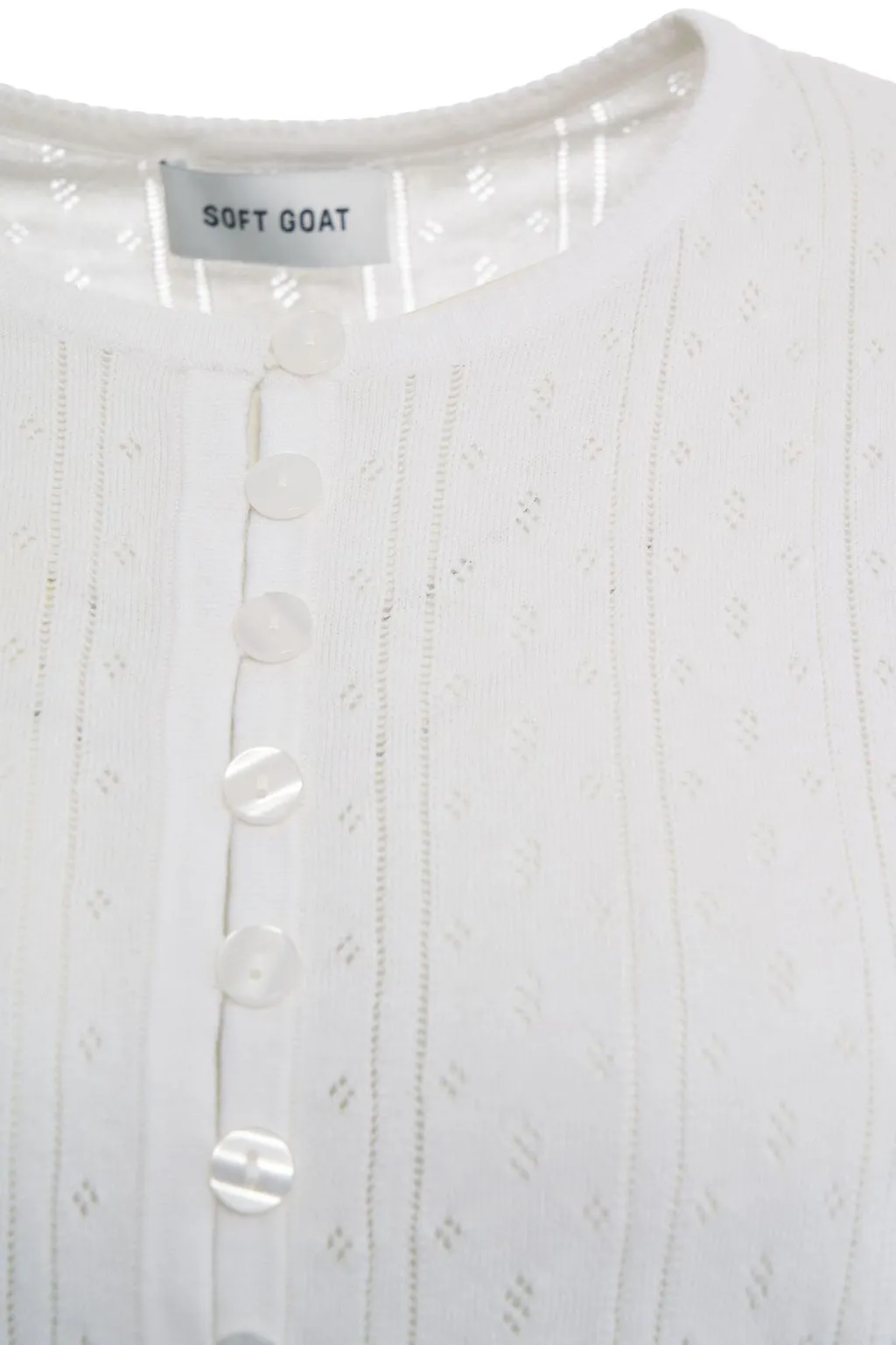 Pointelle Short-Sleeve Cardigan