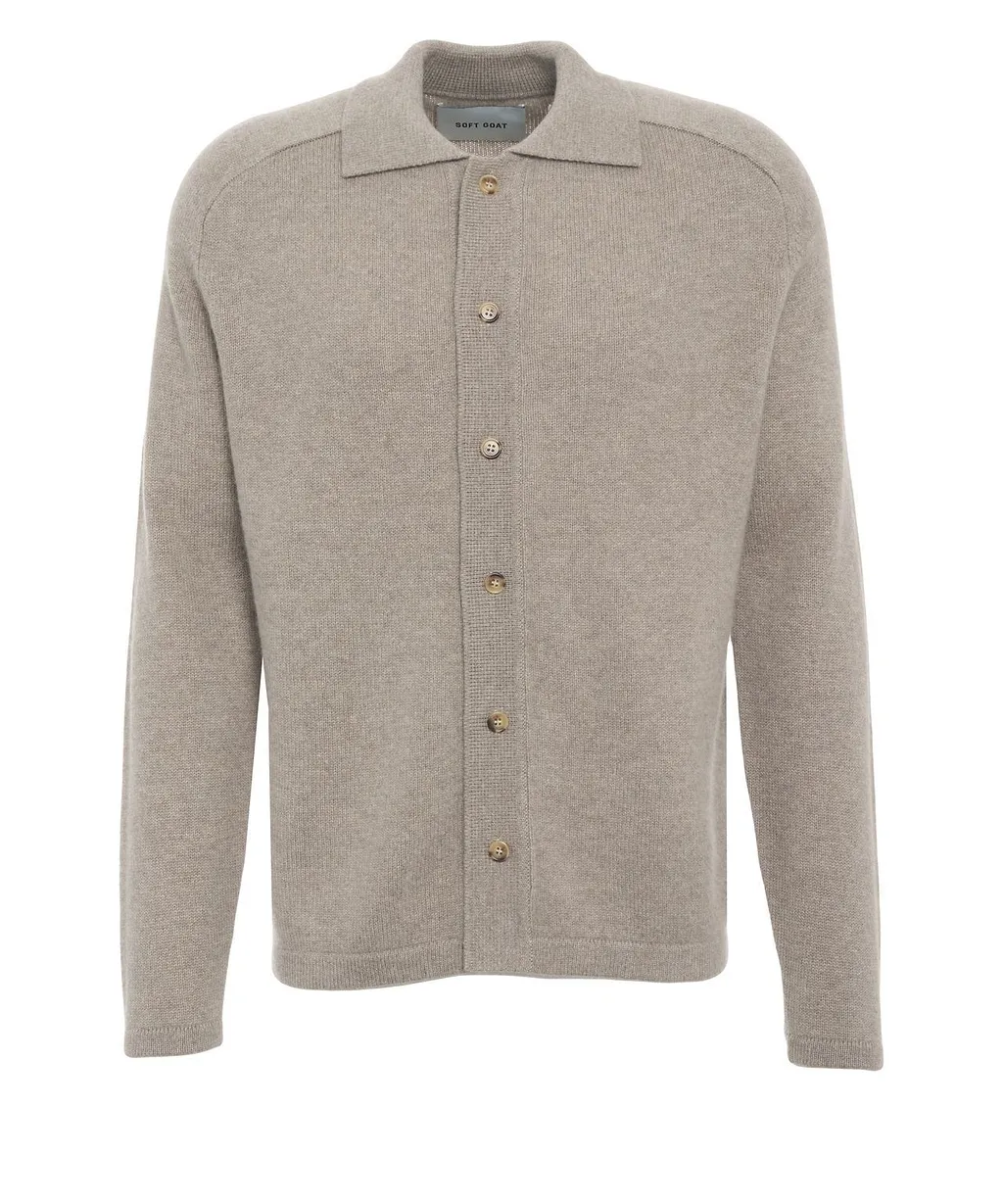 Soft Goat Buttoned Knit Shirt