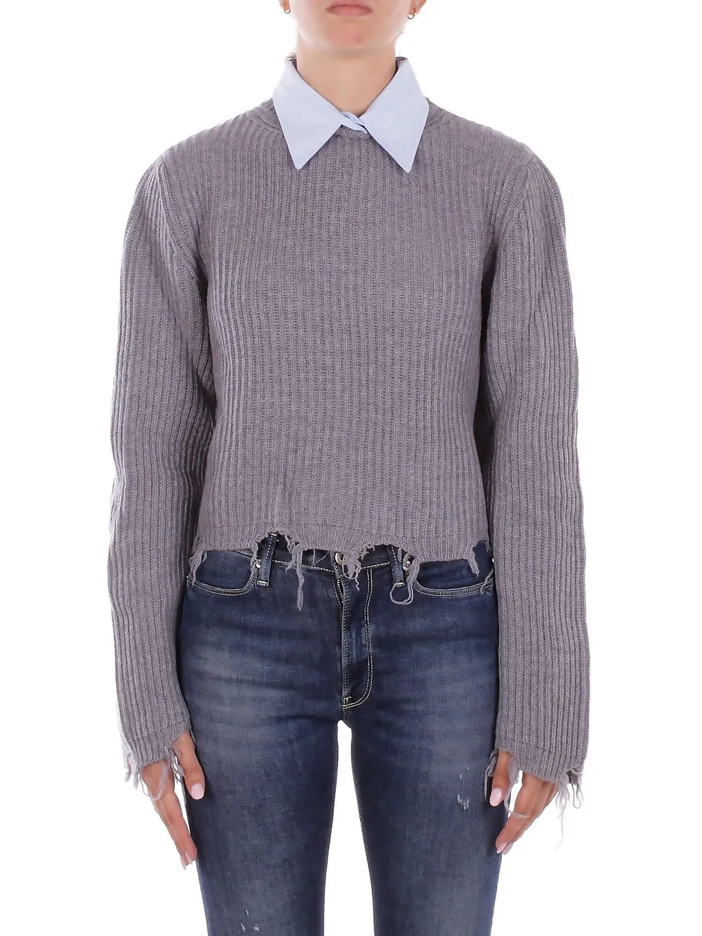Solotre Distressed Knitted Jumper