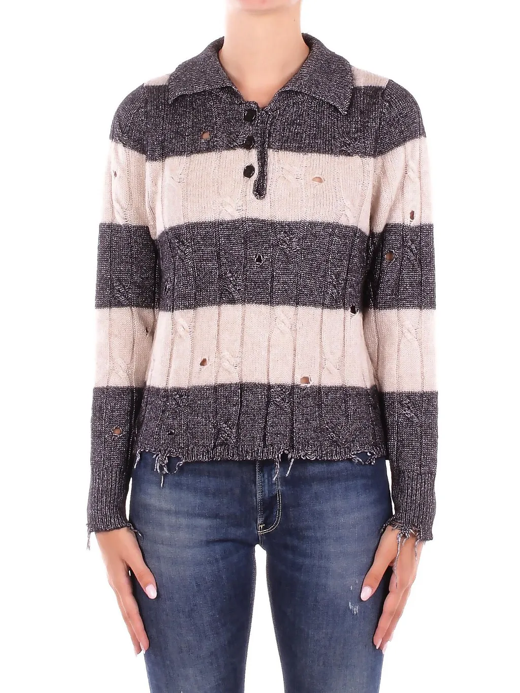 Solotre Knitted Striped Jumper