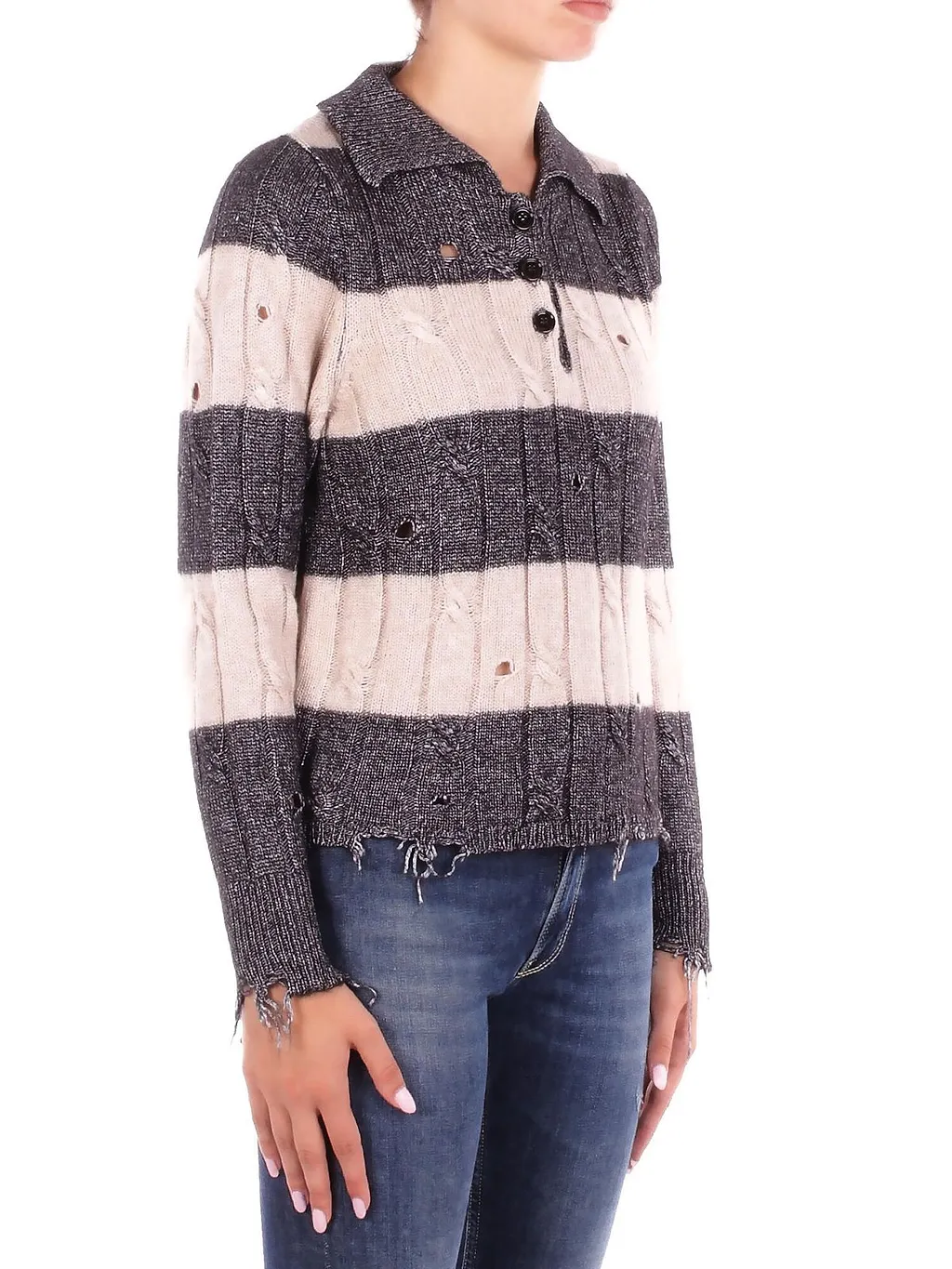 Solotre Knitted Striped Jumper