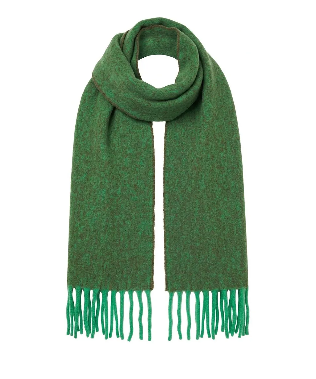 Solotre Logo Detailed Fringed Scarf