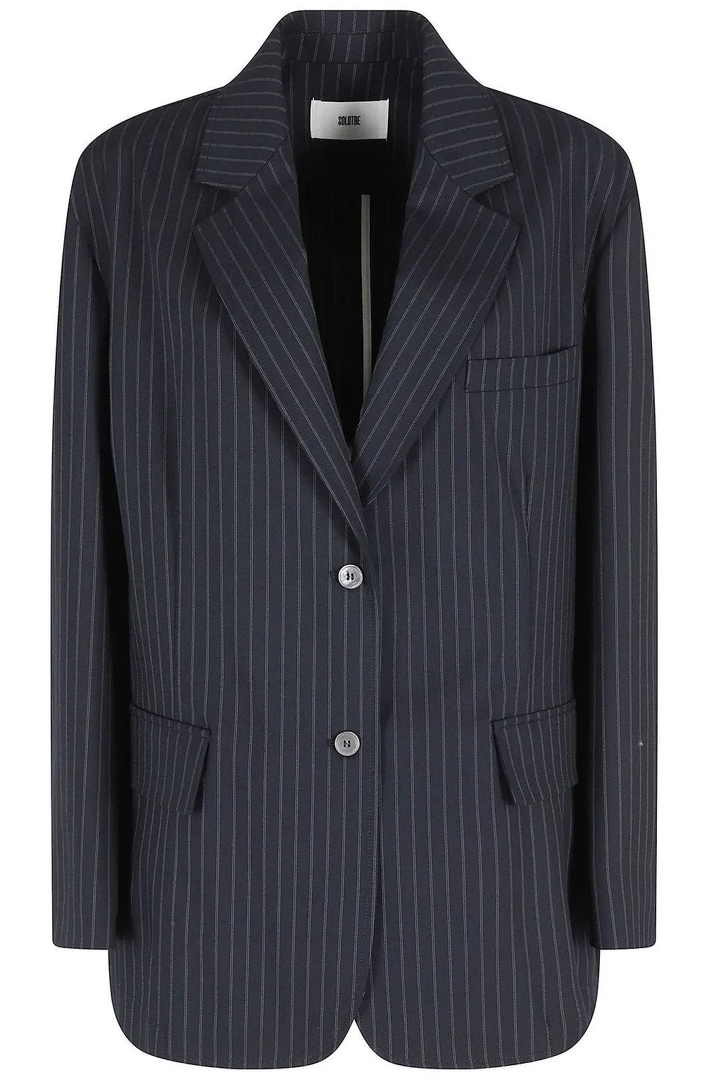 Solotre Pinstriped Single-Breasted Blazer