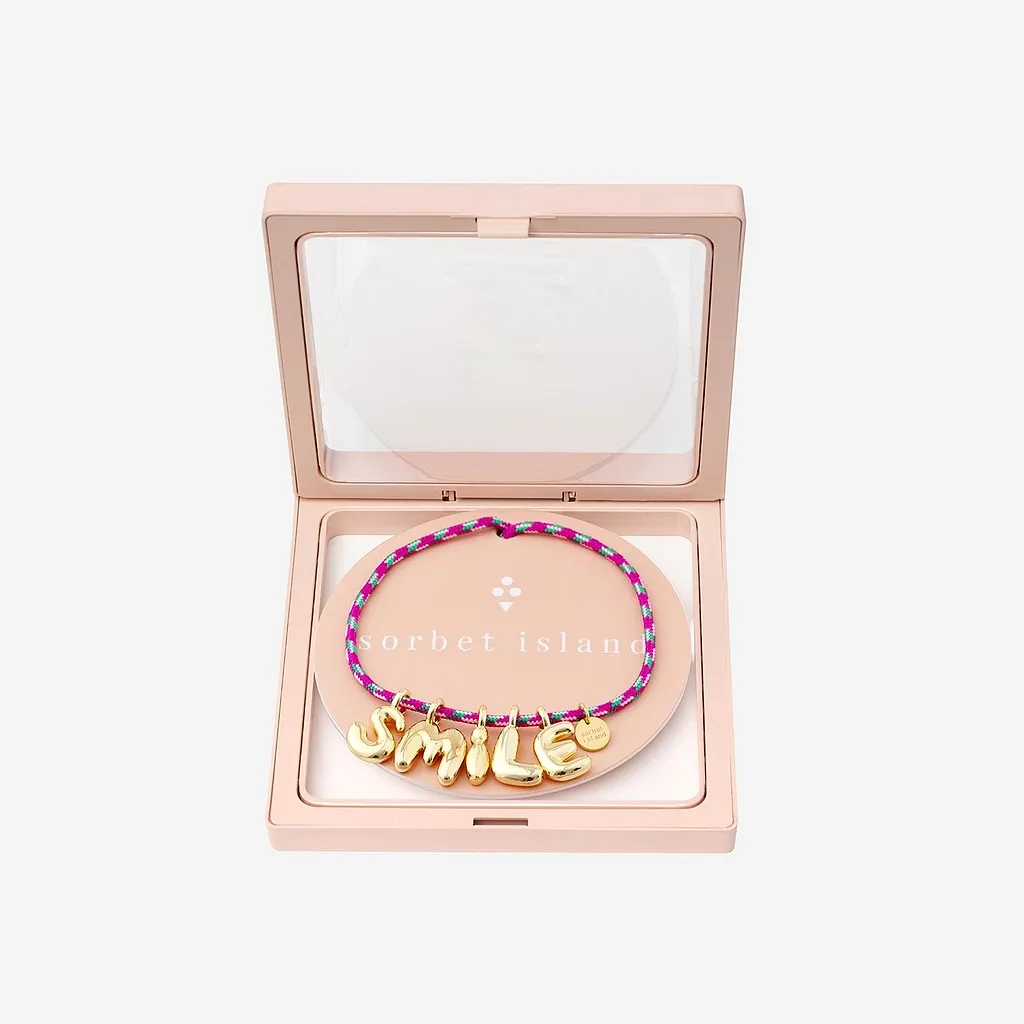 Sorbet Island Smile Charm Cord Bracelet
