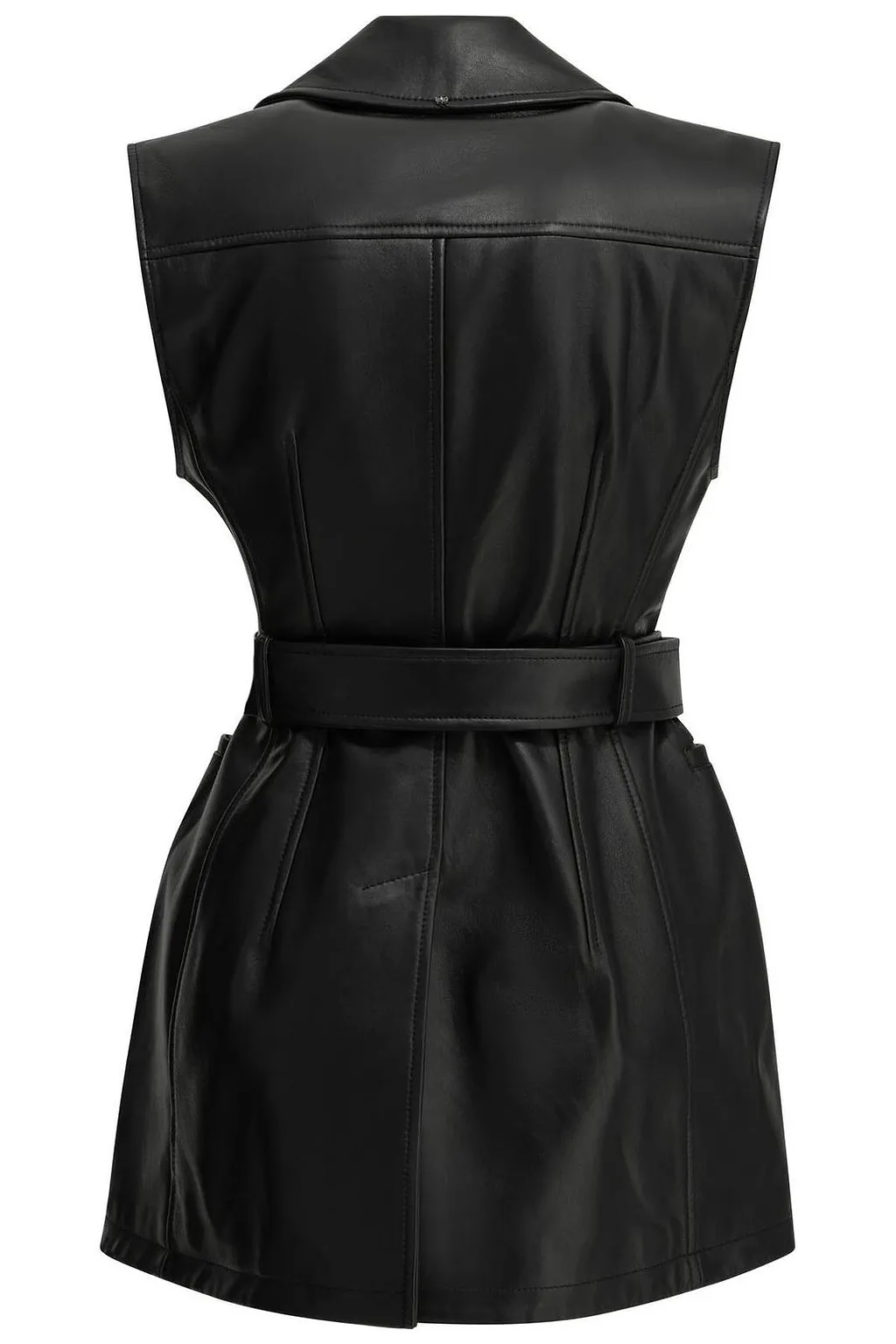 Sportmax Belted Sleeveless Leather Jacket