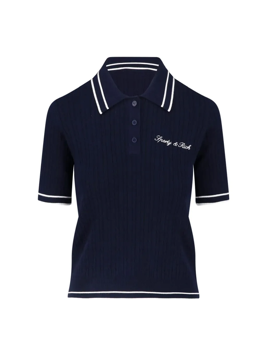 Sporty & Rich Cable Knit Polo Shirt