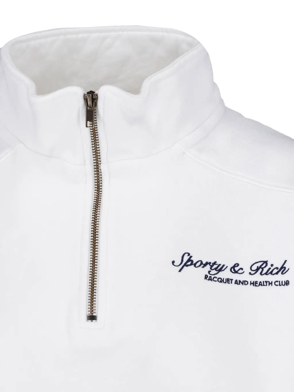 Sporty & Rich Logo Detailed Half-Zipped Sweatshirt