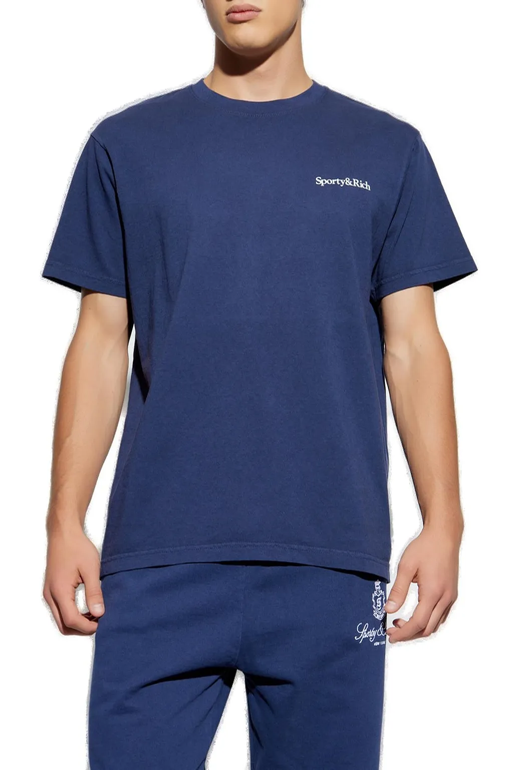 Sporty & Rich Logo Printed Crewneck T-Shirt