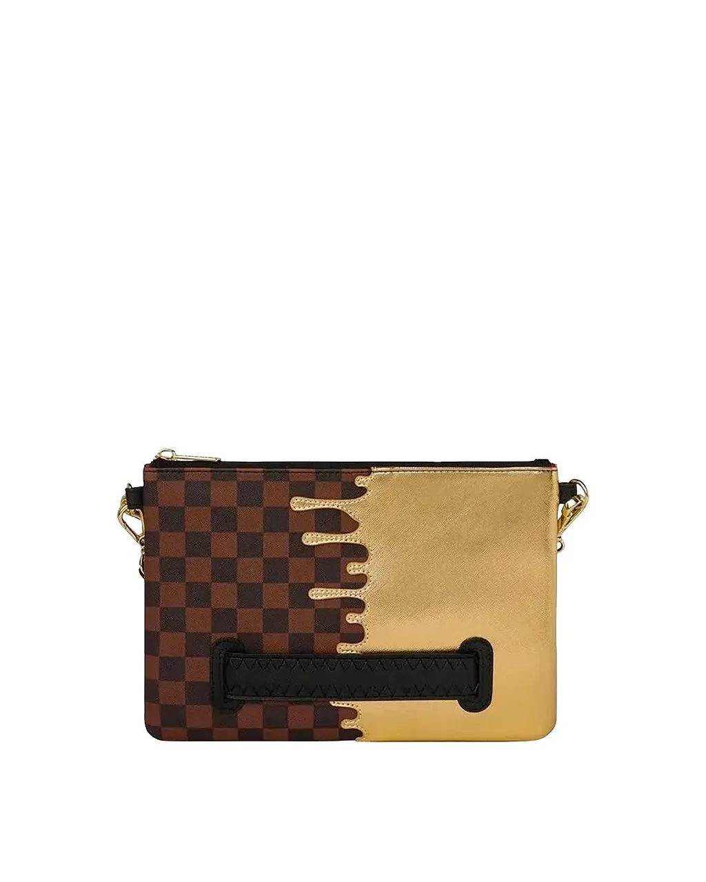 Sprayground Shark In Paris Check Clutch Bag
