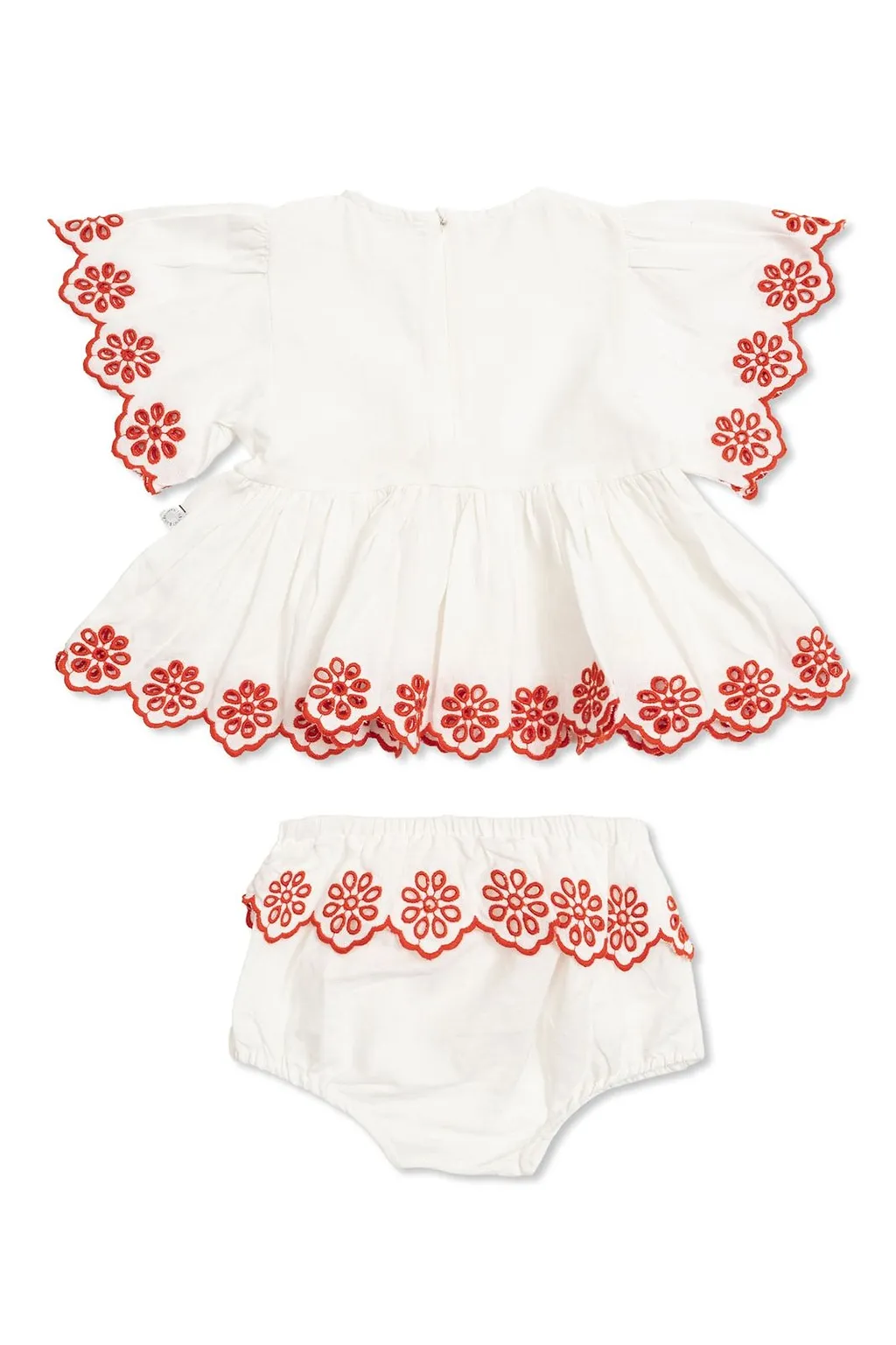 Stella Mccartney Kids Embroidered Ruffled Dress
