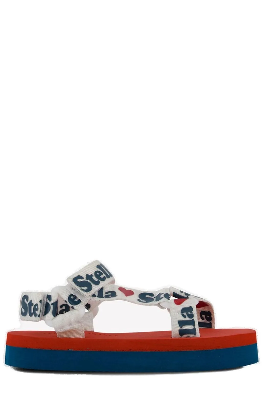 Stella Mccartney Kids Heart Print Logo-Tape Sandals