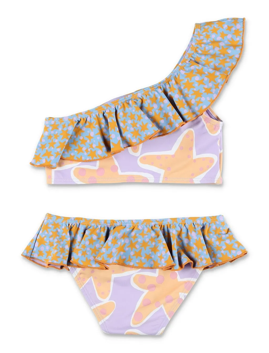 Stella Mccartney Kids One Shoulder Star Printed Bikini Set