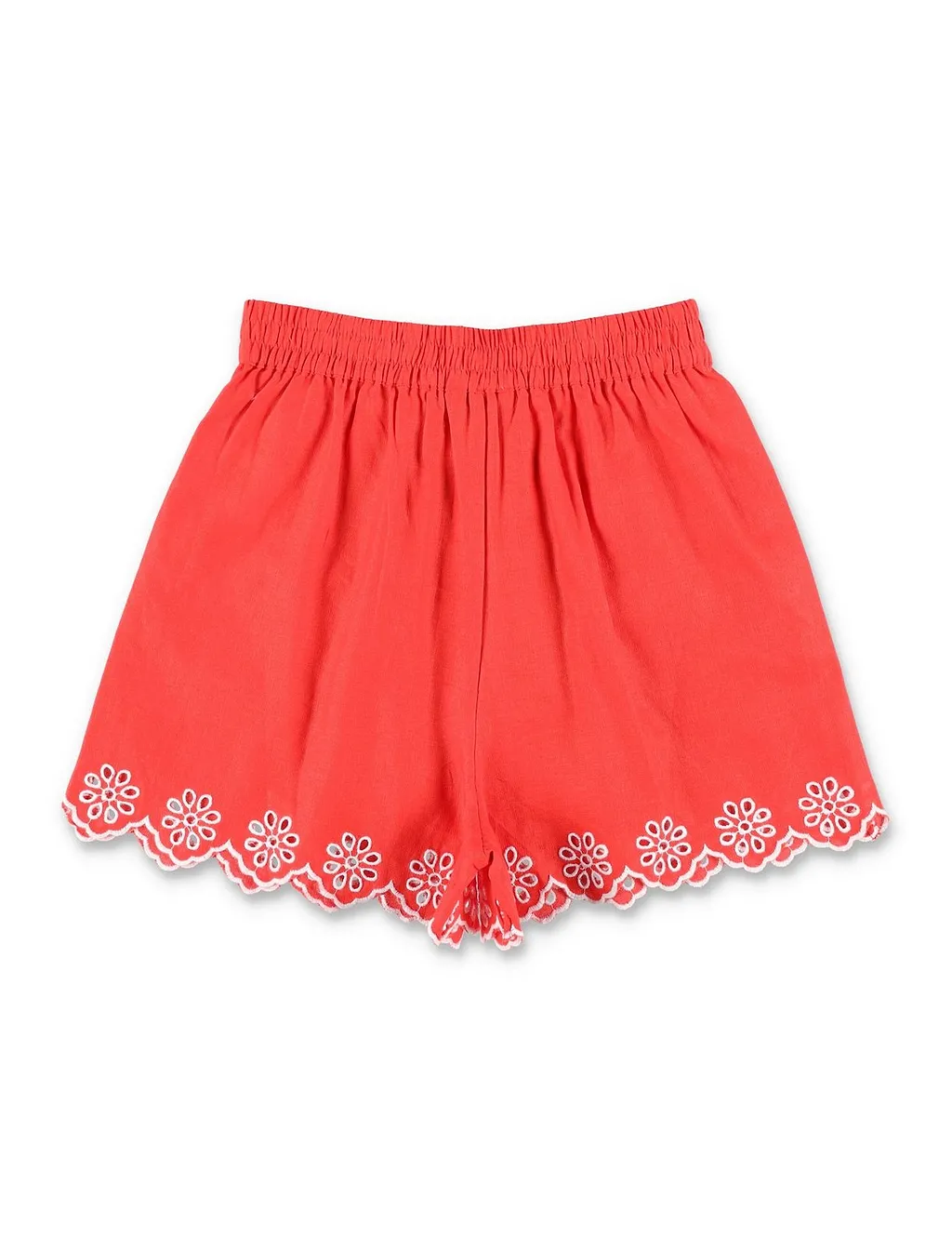 Stella Mccartney Kids Scalloped Embroidered Shorts