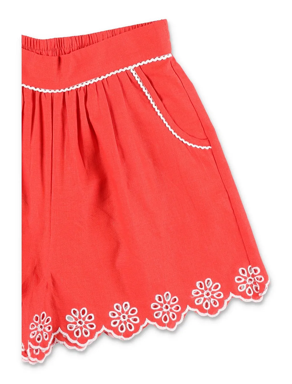 Stella Mccartney Kids Scalloped Embroidered Shorts
